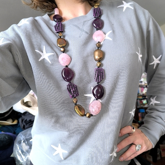 Amrita Singh Chunky Multi Color Resin Necklace - Picture 8 of 11